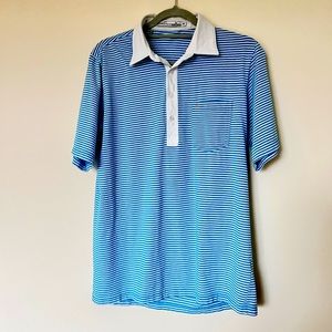 Mens Criquet Striped Stretch Players Shirt Size M